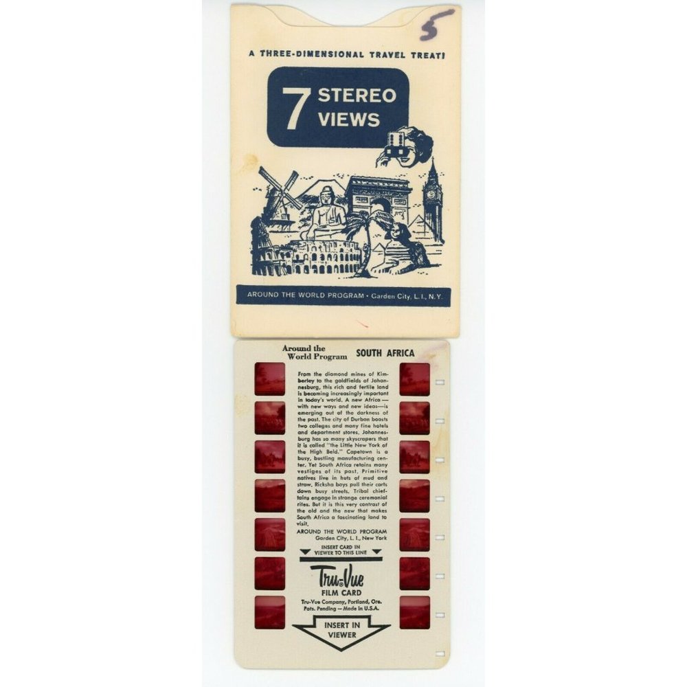 Vintage Tru Vue Tru-Vue Film Card South‎ Africa Around The World 3D Stereoview